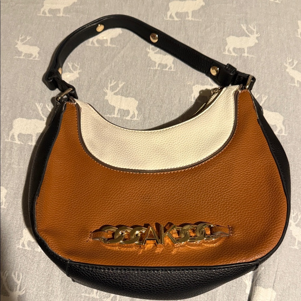 Anne Klein Black, Tan, and Cream Shoulder Bag